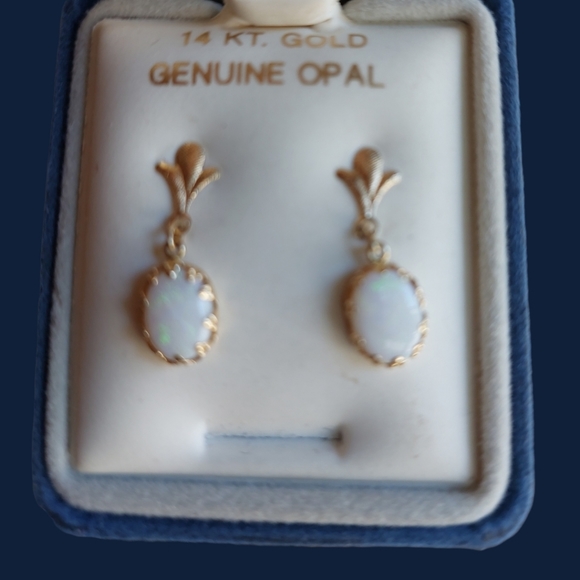 JC Penney Jewelry - 14 kt. Gold Genuine Opal Earrings